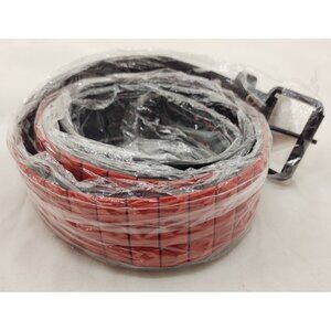 Black Faux Leather Studded Belt Red Studs Gothic Punk Alternative Style Adjust